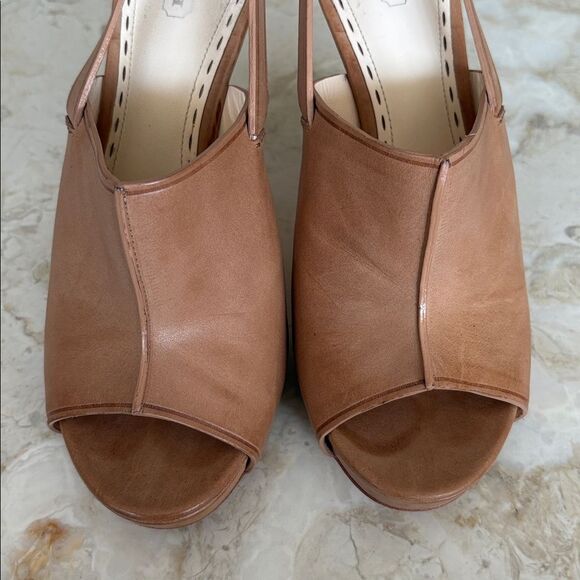 Coach Ashton Leather Peep Toe Platform Stiletto Heels - Picture 10 of 14